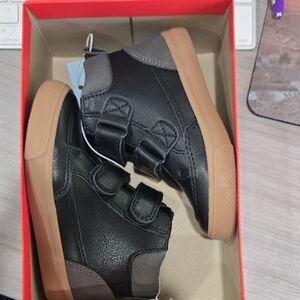 Black and Gray Kids Toddler High Top Sneakers